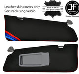 RED STITCH TRI STRIPE 2X SUN VISORS LEATHER COVERS FITS BMW 3 SERIES E90 05-13