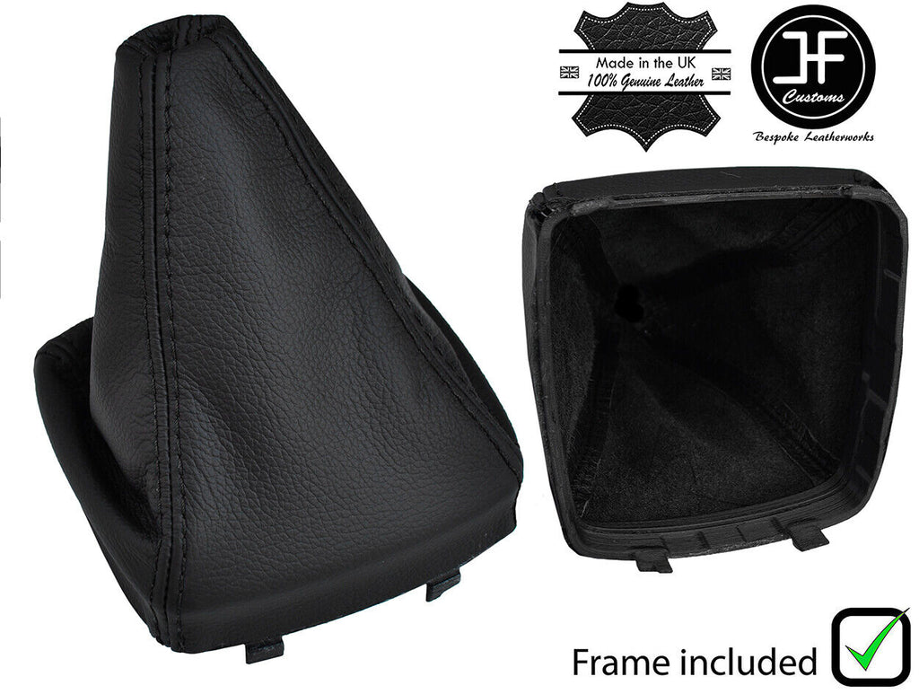 BLACK STITCH MANUAL LEATHER GEAR GAITER+PLASTIC FRAME FOR MONDEO MK4 IV 07-13