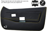YELLOW STITCH 2X FRONT FULL DOOR CARD LEATHER COVERS FITS LOTUS ELITE ECLAT S1