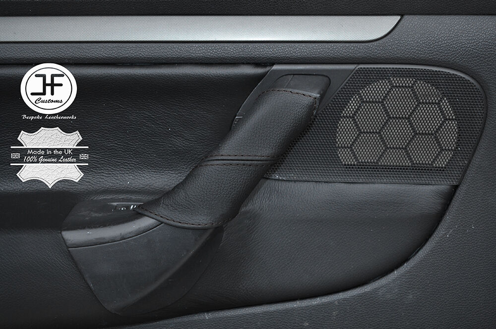 BLACK STITCH 1X PASSENGER DOOR HANDLE LEATHER COVER FITS VW GOLF MK5 V 04-09