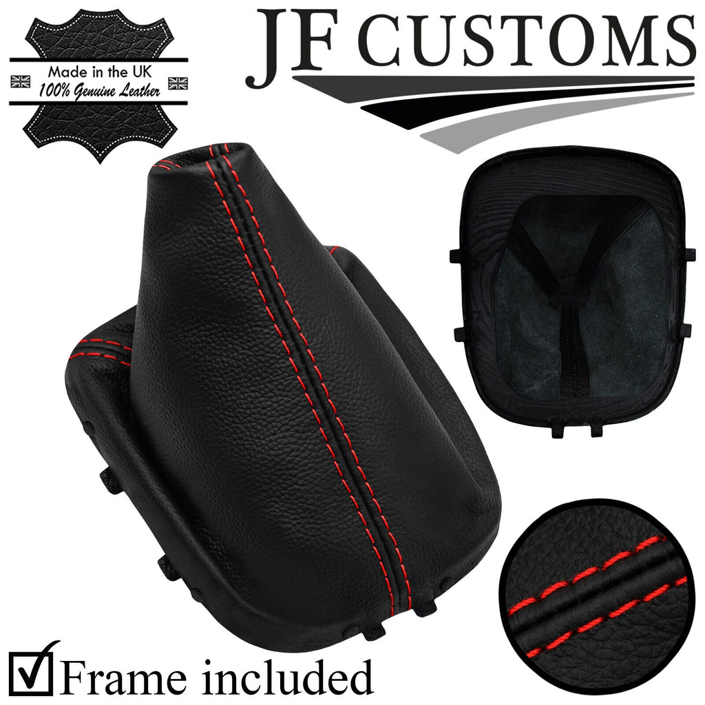 RED STITCH ITALIAN LEATHER GEAR GAITER + FRAME FOR CHEVROLET TRAX 13-16