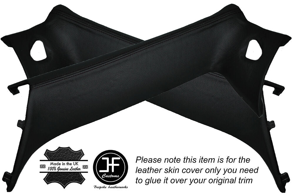 BLACK STITCH 2X A PILLAR SKIN COVERS FITS BMW MINI COOPER CONVERTIBLE R57 07-15