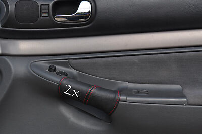 FITS AUDI A4 95-99  2X DOOR HANDLE COVERS red stitch CUSTOM NEW MADE IN UK