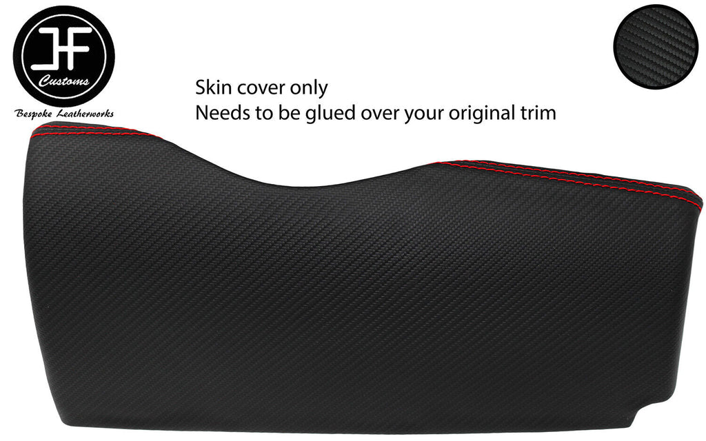 RED STITCH DRIVER LOWER DASH TRIM CARBON VINYL COVER FOR SMART ROADSTER 452