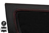RED  STITCH 4X DOOR CARD KIT LTHR SUEDE COVERS FOR FORD SIERRA RS COSWORTH JF1