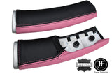 BLACK & PINK LEATHER 2X DOWN TUBES COVERS FITS BMW MINI COOPER S R50 R53 01-06