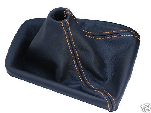 FITS BMW E46 ORANGE STITCH LEATHER GEAR GAITER SHIFTBOOT CUSTOM NEW MADE IN UK