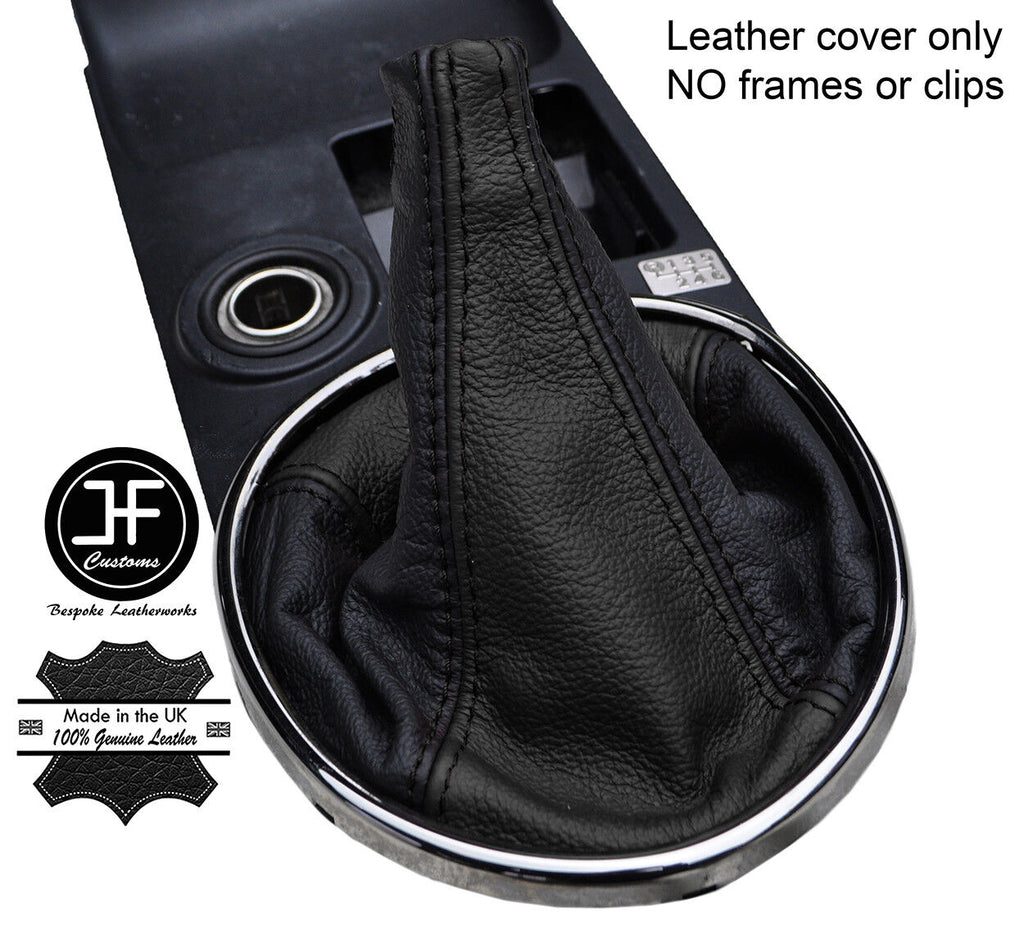 BLACK & BLACK TOP GRAIN REAL LEATHER GEAR GAITER FITS LEXUS IS200 MK1 1998-2005