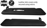 BLACK STITCH 2X SUN VISORS REAL LEATHER COVERS FOR BMW E30 81-92 COUPE