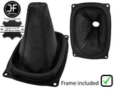 BLACK STITCH LEATHER GEAR GAITER+PLASTIC FRAME FITS HYUNDAI SANTA FE 2001-2006