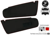RED CROSS STITCH 2X SUN VISOR LEATHER COVERS FOR TOYOTA SUPRA MK3 86-93
