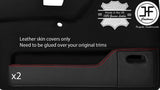 RED STITCH 2X DOOR POCKETS LEATHER COVERS FOR VW GOLF MK2 II 83-92 DSG2