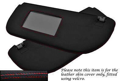 RED STITCHING FITS PEUGEOT 106 1991-2004 2X SUN VISORS LEATHER COVERS ONLY