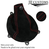 RED  STITCH 6 SPEED SUEDE GEAR GAITER FOR MITSUBISHI LANCER EVO 7 8 9 01-07
