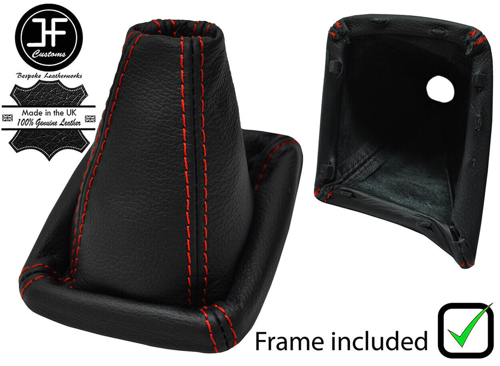 RED STITCH LEATHER MANUAL GEAR GAITER+PLASTIC FRAME FOR CITROEN RELAY 94-06