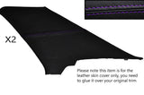 PURPLE STITCH 2X REAR C PILLAR LEATHER SKIN COVERS FITS LEXUS IS200 1998-2005