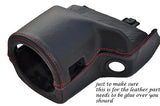 RED STITCHING FITS MG MGF MGTF 95-05 STEERING WHEEL SHROUD LEATHER COVER