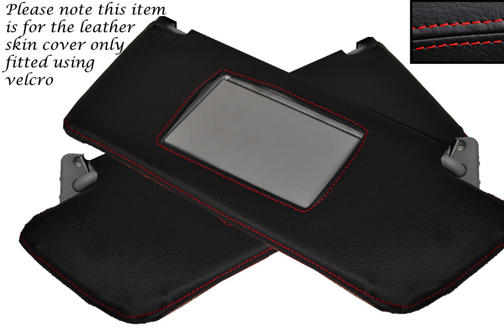 RED STITCH 2X SUN VISORS COVERS FITS VAUXHALL OPEL HOLDEN VECTRA C SIGNUM
