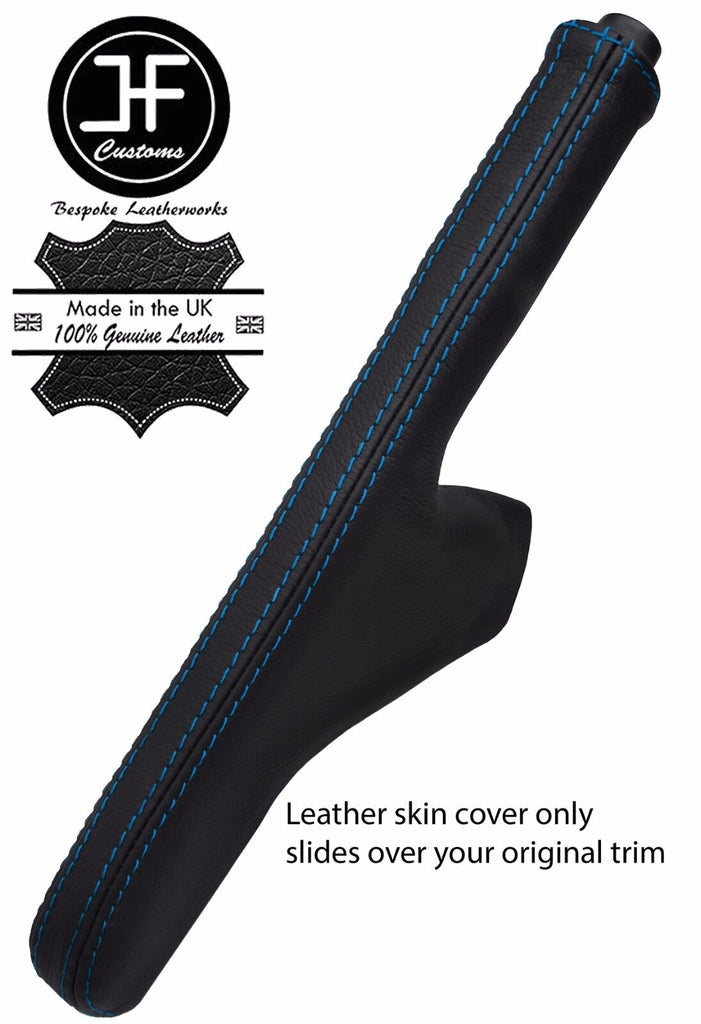 BLUE STITCH TOP GRAIN LEATHER HANDBRAKE GAITER FOR FORD FIESTA MK6 MK7 02-08