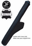 BLUE STITCH TOP GRAIN LEATHER HANDBRAKE GAITER FOR FORD FIESTA MK6 MK7 02-08