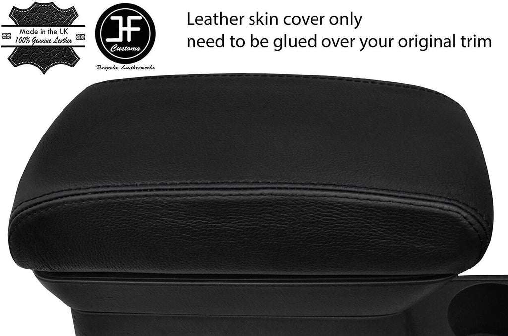 BLACK & BLACK TOP GRAIN LEATHER ARMREST LID COVER FITS TOYOTA COROLLA 03-06