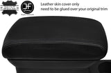 BLACK & BLACK TOP GRAIN LEATHER ARMREST LID COVER FITS TOYOTA COROLLA 03-06