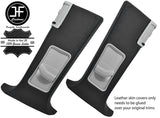 BLACK STITCH 2X UPPER B PILLAR LEATHER COVERS FITS VW T5 TRANSPORTER SHUTTLE