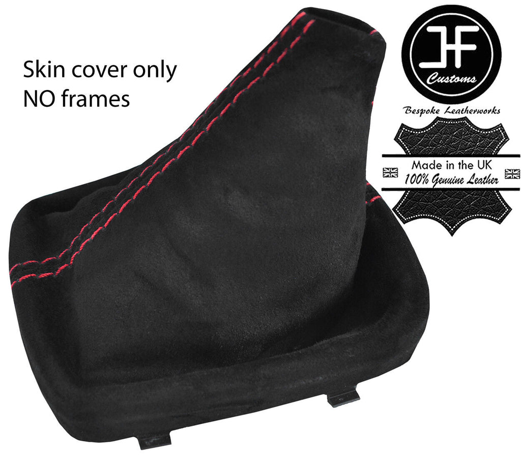 RED STITCHING REAL SUEDE MANUAL GEAR GAITER FITS AUDI A1 2011-2017 CUSTOM NEW