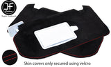 RED STITCH 2X SUN VISORS SUEDE COVERS FITS VAUXHALL OPEL GRANDLAND X 17-19