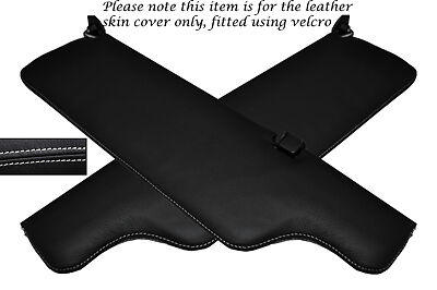WHITE STITCHING FITS JAGUAR XJ6 SERIES 2 2X SUN VISORS LEATHER COVERS ONLY