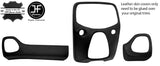 BLACK TOP GRAIN LEATHER THREE PIECE DASH KIT TRIM COVERS FOR CITROEN C1 14-19