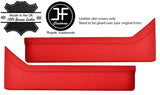 RED REAL LEATHER 2X DOOR POCKET TRIM COVERS FITS ROVER P5 P5B V8 COUPE