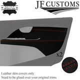 D RED STITCH LEATHER 2X FRONT DOOR CARD TRIM + ARMREST COVER FOR VOLVO S80 07-16