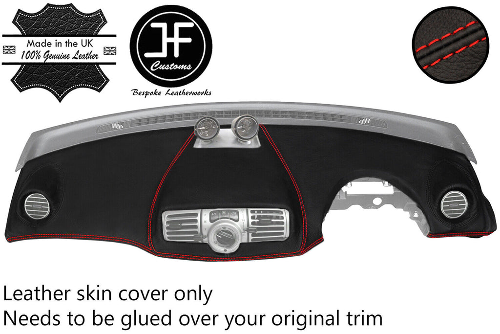 RED  STITCH DASH DASHBOARD TOP GRAIN LEATHER COVER FOR SMART FORTWO 451 11-14