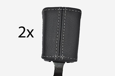 grey stitch FITS SMART FORTWO 99-2007  FRONT SEAT BELT STALK LEATHER COVERS