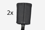 grey stitch FITS SMART FORTWO 99-2007  FRONT SEAT BELT STALK LEATHER COVERS