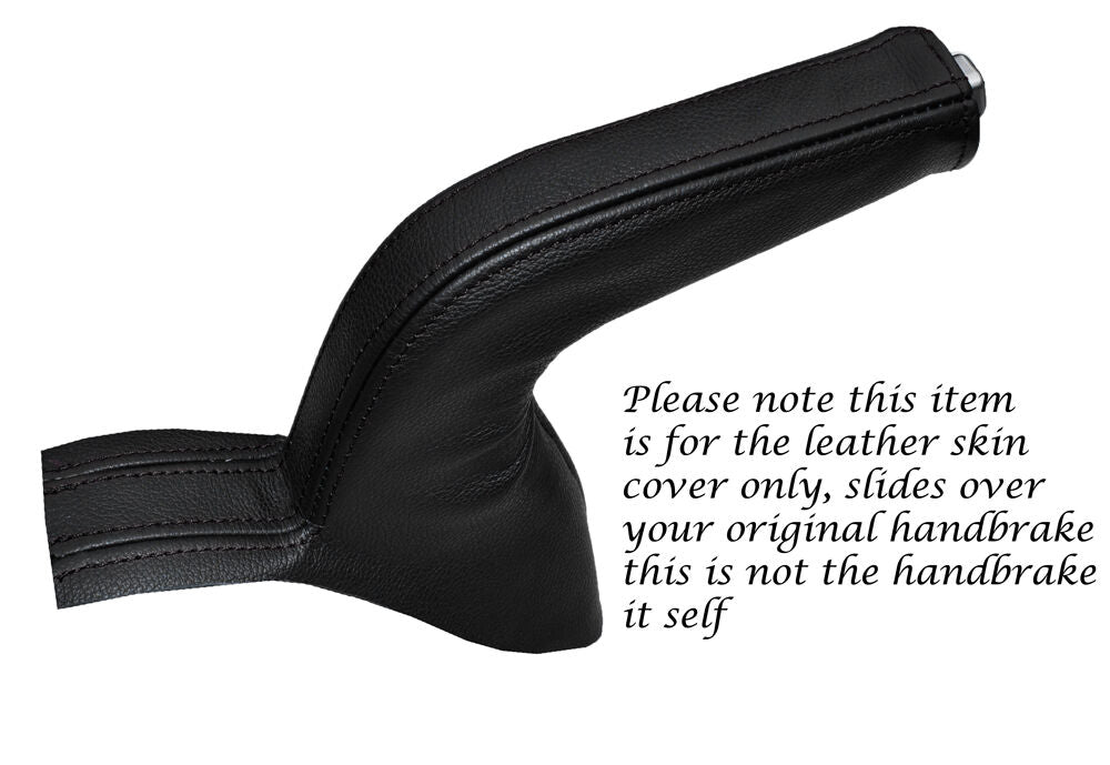 BLACK STITCH  LEATHER HANDBRAKE GAITER FITS HYUNDAI I30 2011-2014 CUSTOM NEW