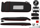 RED CROSS STITCH 2X SUN VISOR LEATHER COVER FOR VW T5 TRANSPORTER 1MIRROR JF1