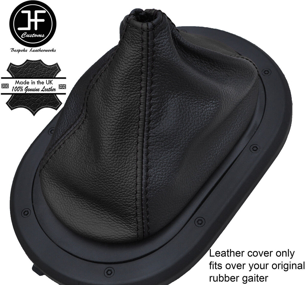 BLACK & BLACK LEATHER MANUAL GEAR GAITER OVER RUBBER FITS JEEP WRANGLER 2007-10
