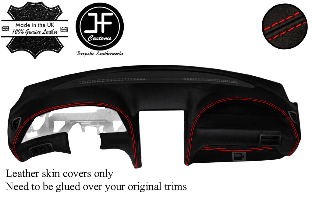 RED STITCH DASH DASHBOARD REAL LEATHER COVER FITS FORD MUSTANG 1994-2004