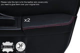 RED STCH 2X FRONT DOOR ARMREST LEATHER COVER FOR SUBARU IMPREZA WRX STI 01-04