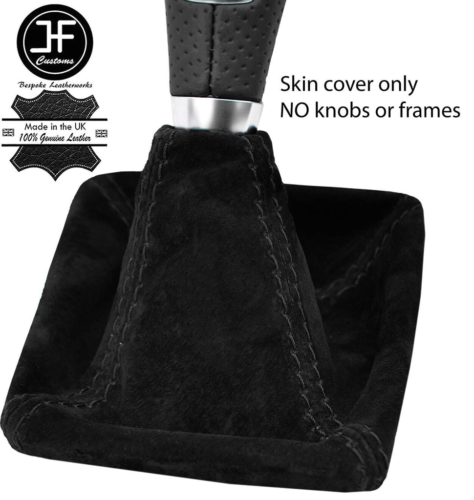 BLACK STITCH REAL SUEDE MANUAL GEAR GAITER FITS MERCEDES GLA CLASS 2014-2018