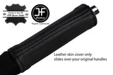 BLACK STITCH TOP GRAIN LEATHER HANDBRAKE HANDLE COVER FITS FORD MUSTANG 15-17