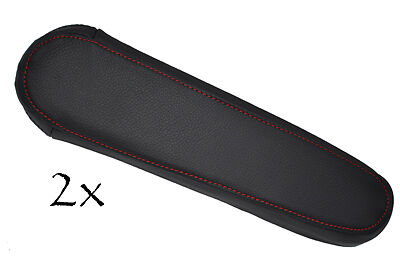 FITS NISSAN NOTE 2X ARMREST red stitch LEATHER COVERS CUSTOM NEW MADE IN UK