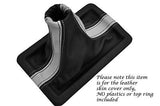 WHITE & BLACK FITS FORD MUSTANG 2005-2009 REAL LEATHER SHIFT BOOT ONLY TWO TONE