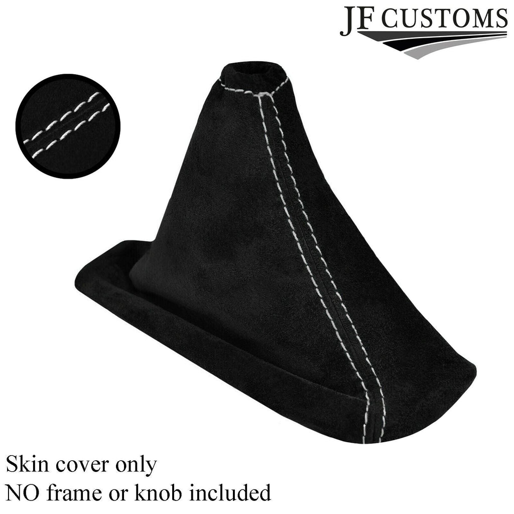 WHITE STITCHING REAL SUEDE HANDBRAKE GAITER FITS RENAULT MEGANE COUPE MK3 08-16