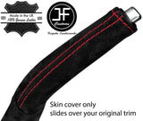 RED  STITCH REAL SUEDE HANDBRAKE HANDLE COVER FITS VOLVO V40 2012-2018