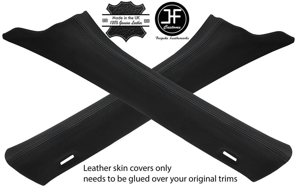 BLACK STITCH 2X A PILLAR LEATHER COVERS FITS MERCEDES GL CLASS X166 2012-2018