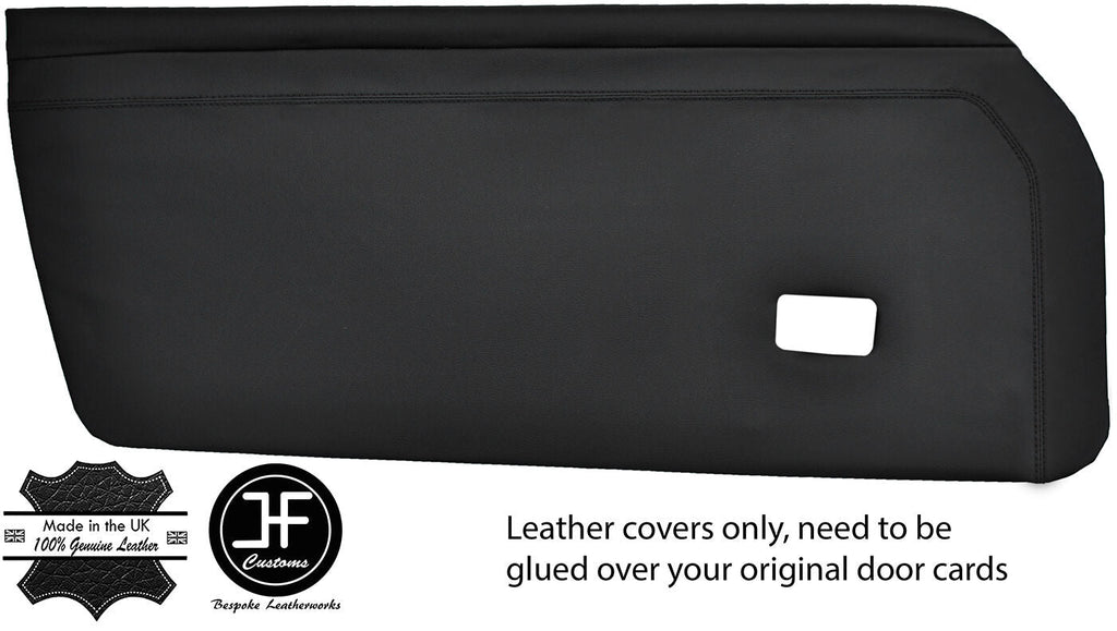 BLACK STITCH 2X FRONT FULL DOOR CARD LTHR COVERS FITS PORSCHE 914 69-76 STYLE 2