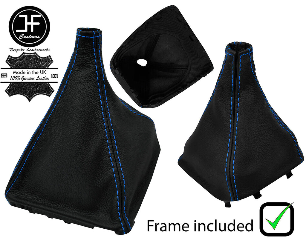 BLUE STITCH LEATHER MANUAL GEAR GAITER+PLASTIC FRAME FOR MERCEDES CITAN 12-19